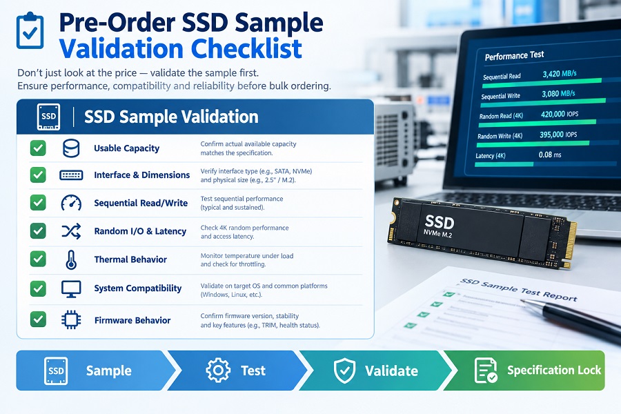 SSD sample validation checklist for bulk buyers