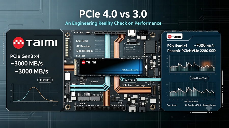 PCIe 4.0 vs PCIe 3.0 NVMe SSD performance comparison with motherboard testing